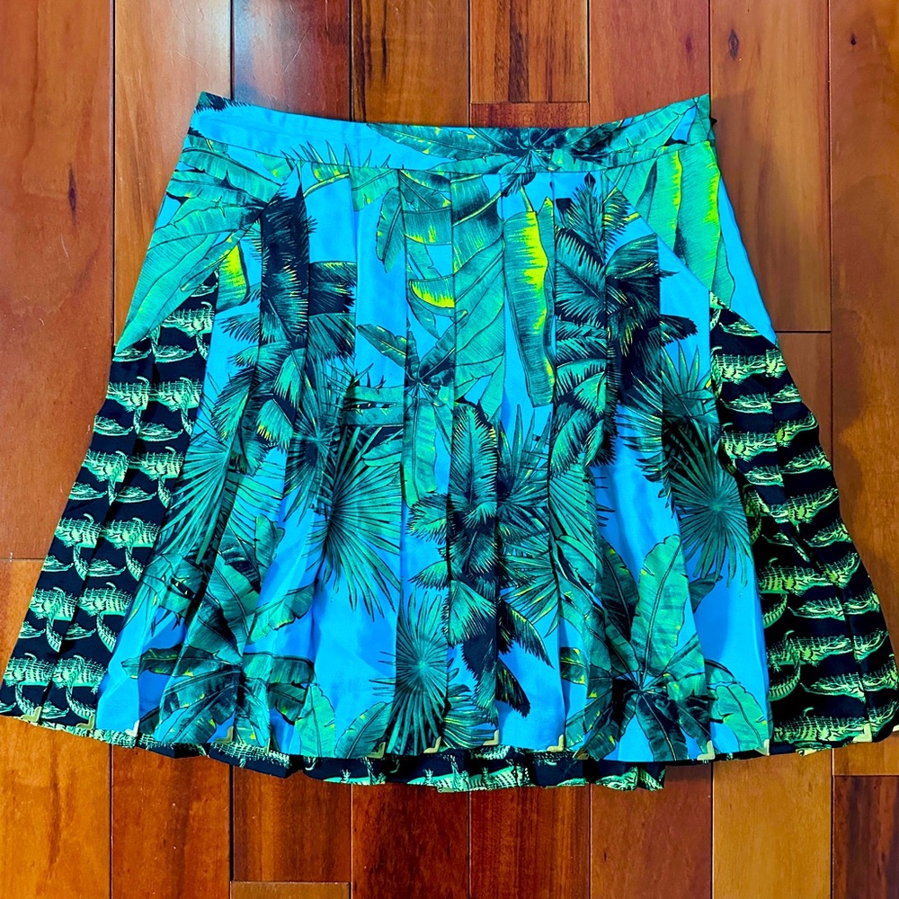 Versace x H&M Limited Edition Tropical Print A-Line Silk Skirt
